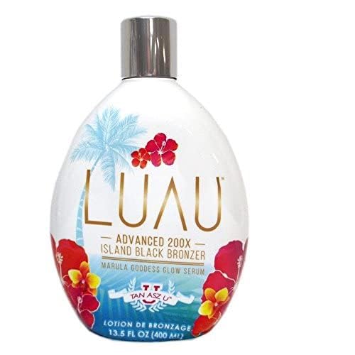 Tan Asz U Luau Advanced 200X marula-glow-serum bottle hydrates and leaves skin silky.