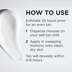 Hydra Mousse developing into a natural tan within 4–6 hours