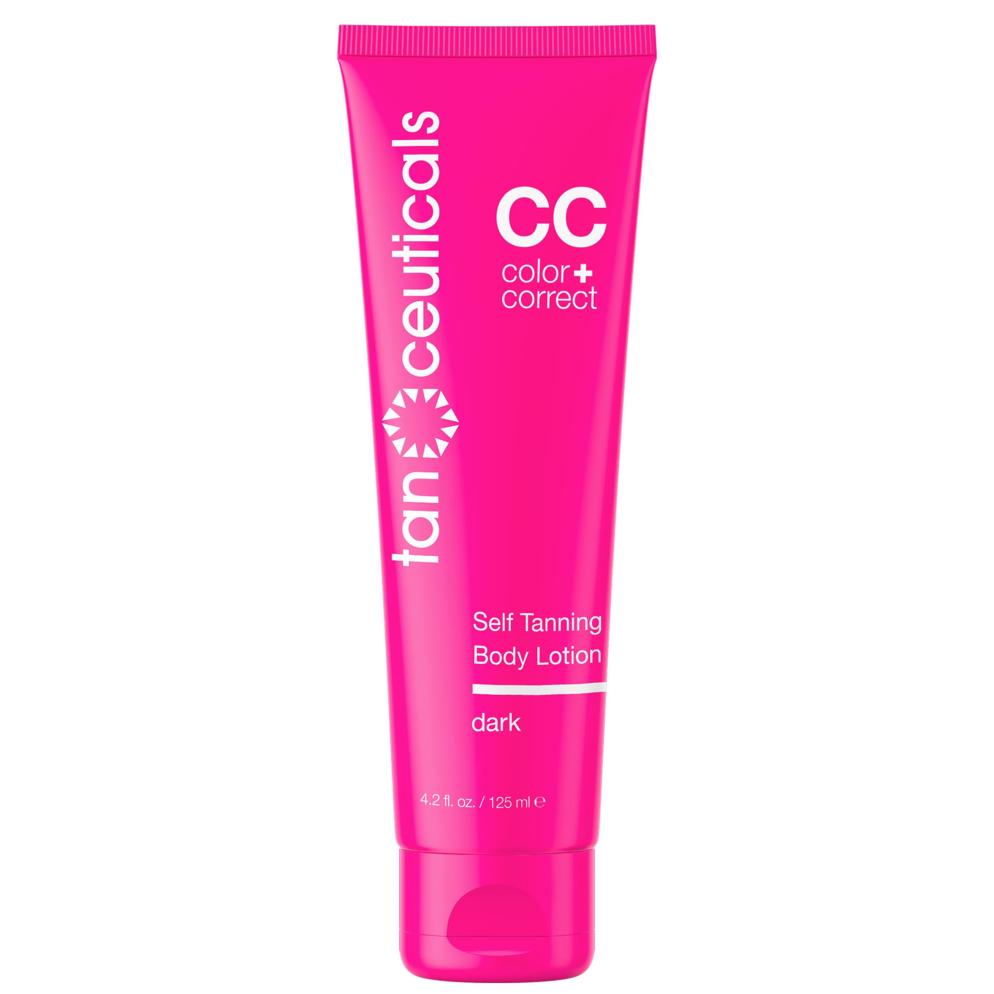 Tanceuticals Dark Self Tanner lotion being applied for a natural, streak-free tan