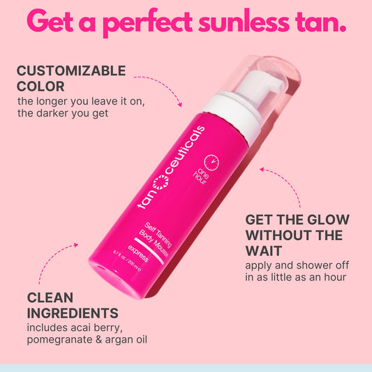Creamy mousse texture of Tanceuticals Express for smooth, streak-free color