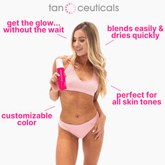 Natural-looking glow on the skin after using Tanceuticals Express Self Tanner