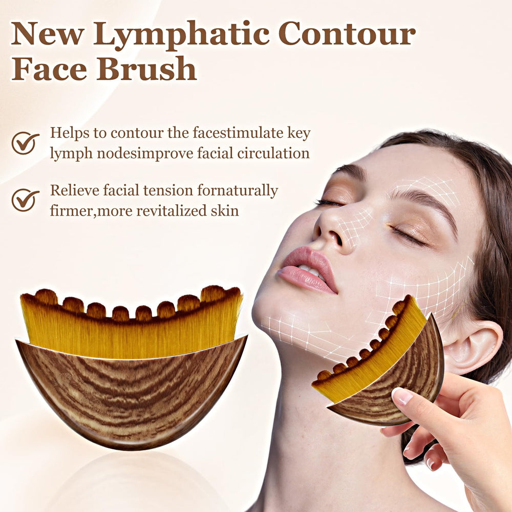 Tankitial Lymphatic Contour Face Brush ergonomic curve guides facial contours