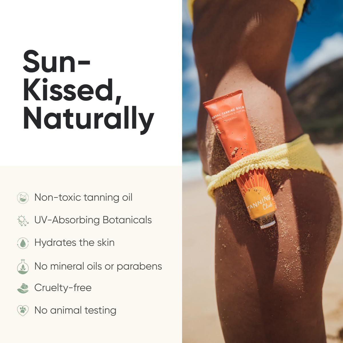 Tanning Club Royal Tanning Balm on skin delivering natural glow under sun