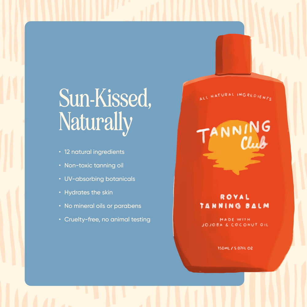 Outdoor scene suggests sunscreen use and natural scent