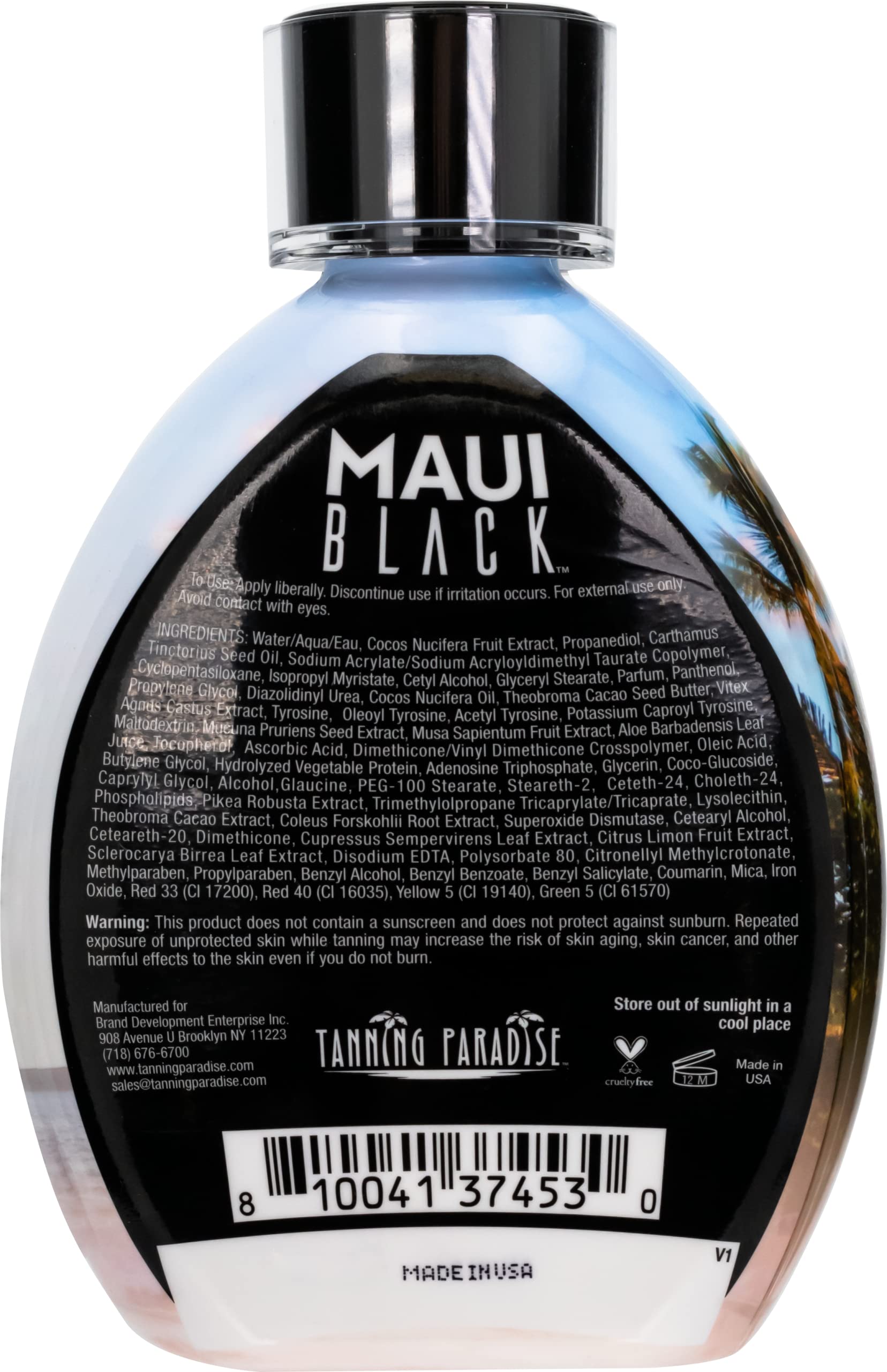Tanning Paradise Maui Black lotion texture close-up for smooth, even application.
