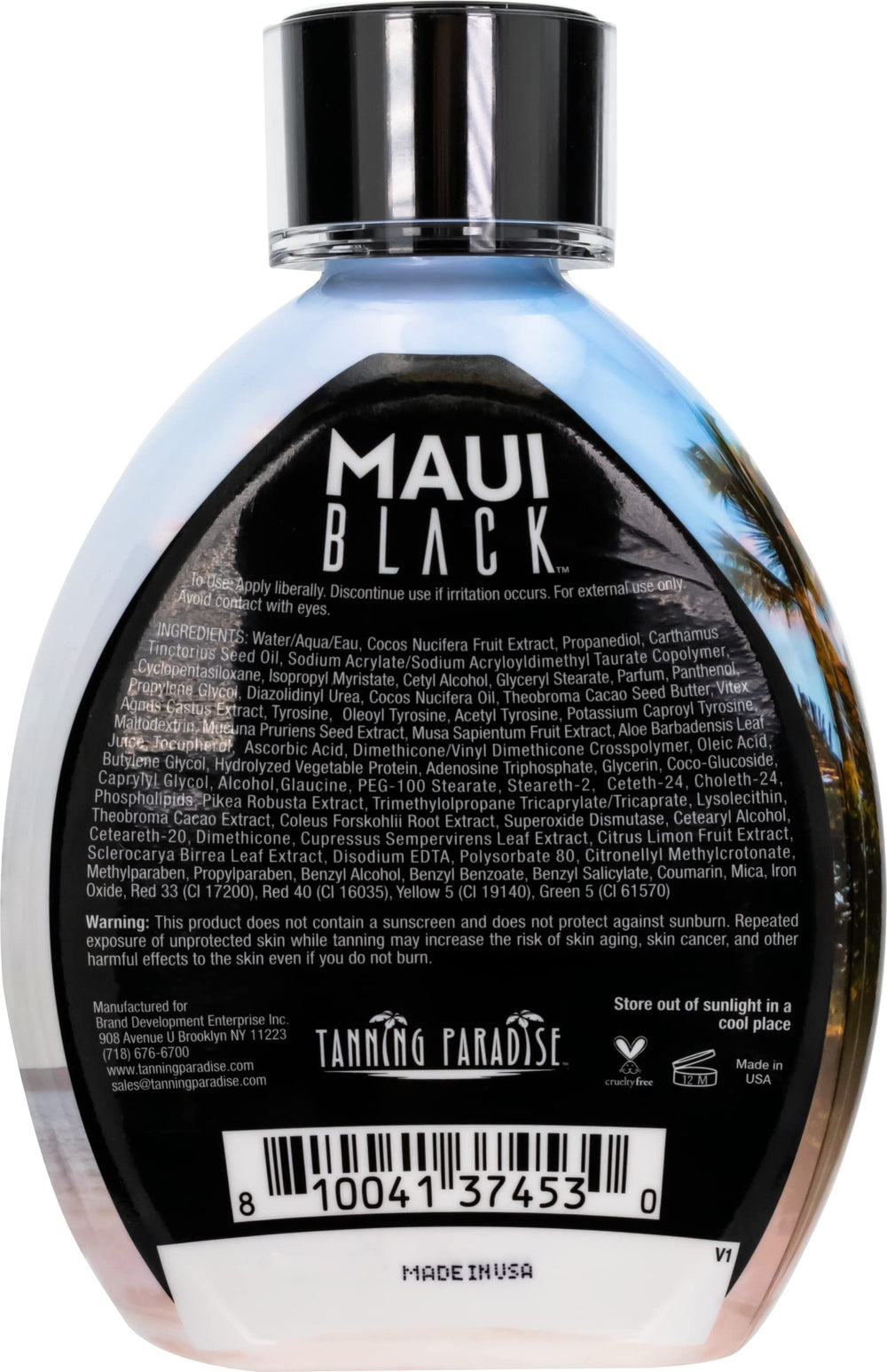 Tanning Paradise Maui Black lotion texture close-up for smooth, even application.