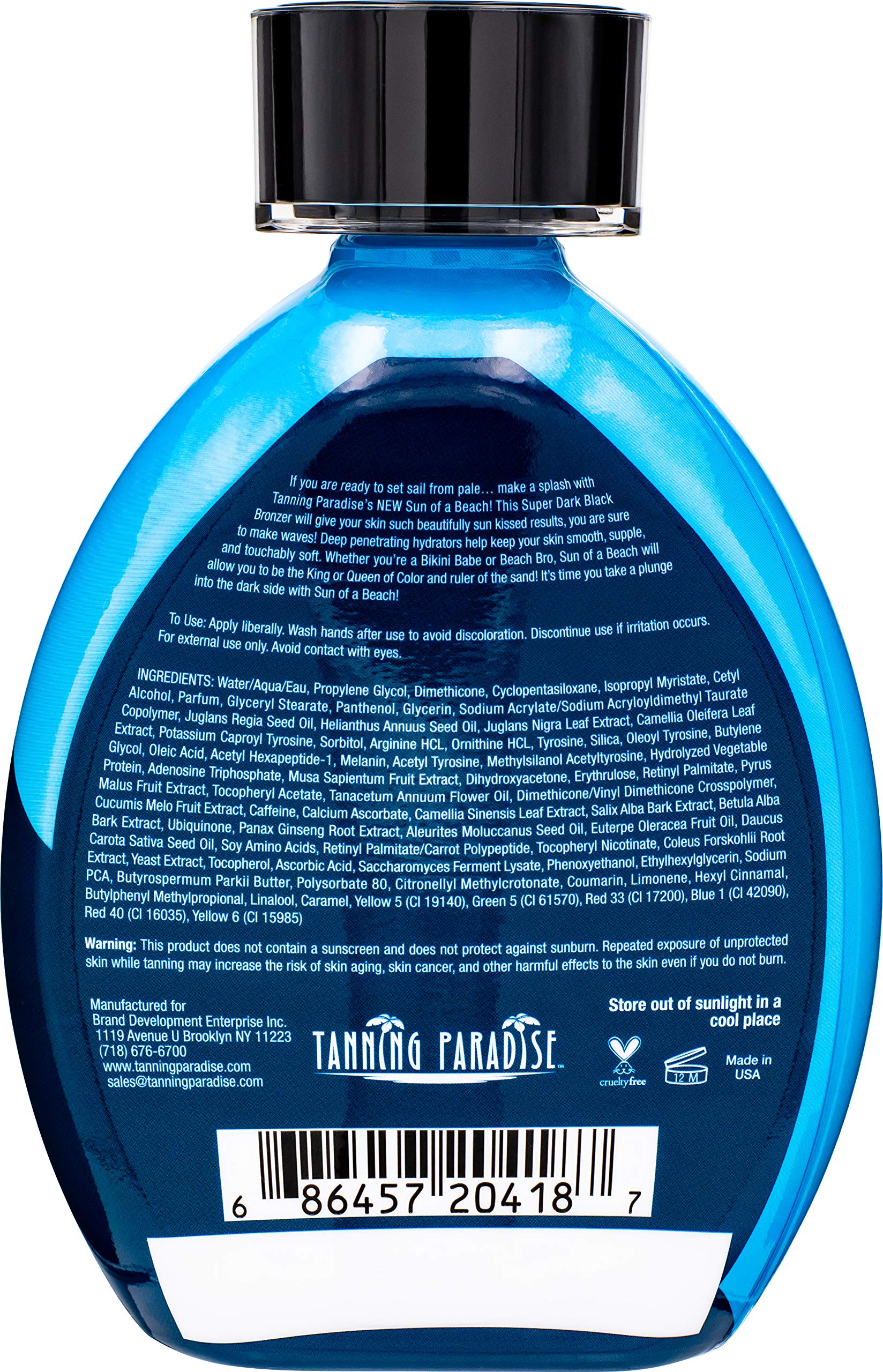 Tanning Paradise Sun of a Beach glow application showing even color.