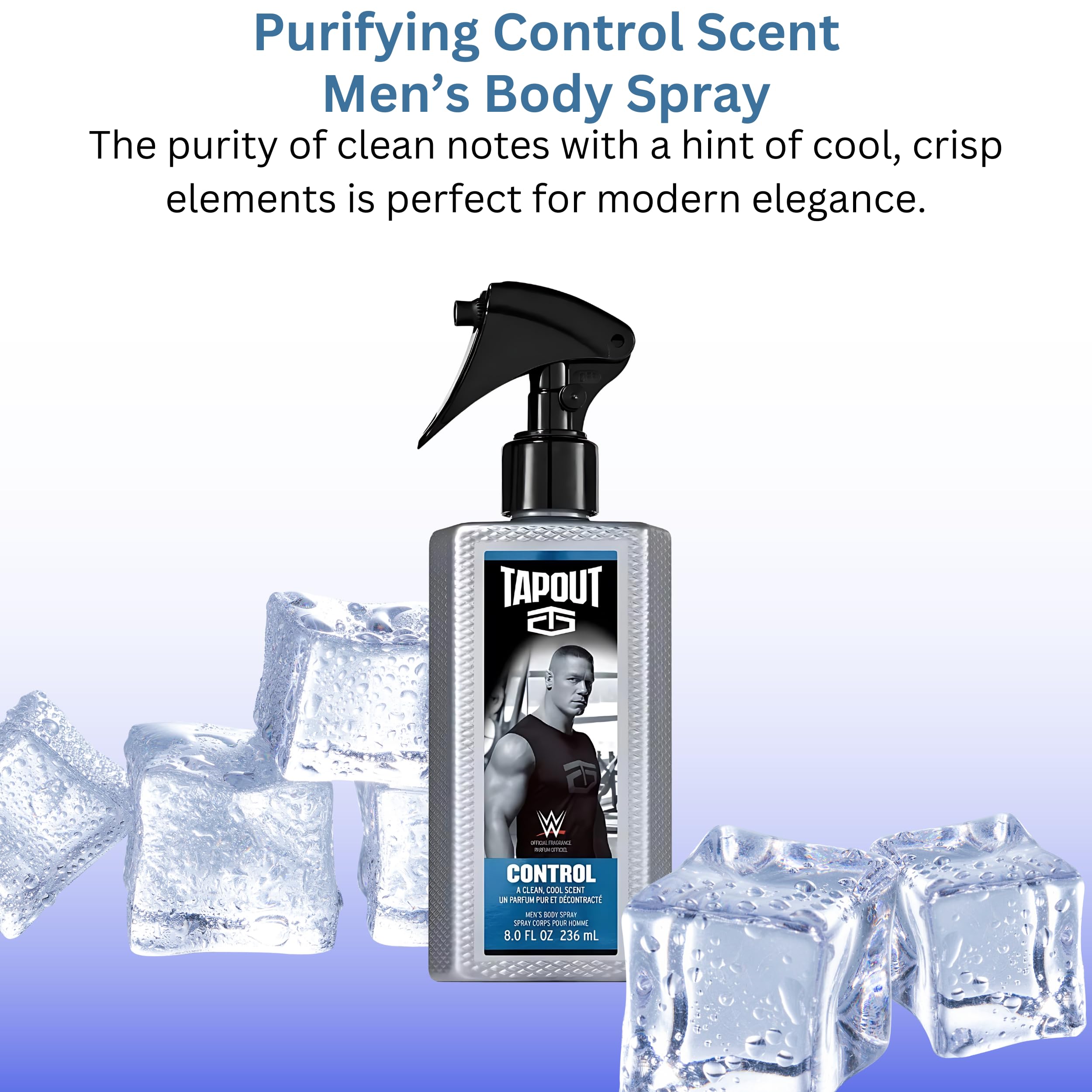 Tapout Defy body spray bottle with fresh clean scent for everyday freshness.