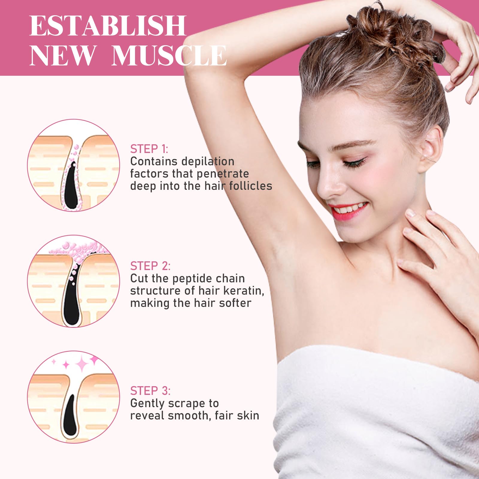 Tardiy Peach Facial Hair Remover Cream leaves skin ultra-smooth after use.