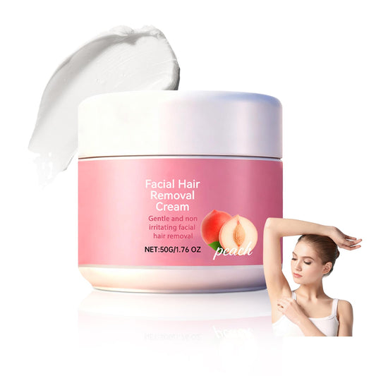 Tardiy Peach Facial Hair Remover Cream targets the upper lip for smooth skin.