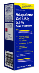 TARO Adapalene 0.1% gel application on skin demonstrates gentle nightly use for blemish-prone areas.