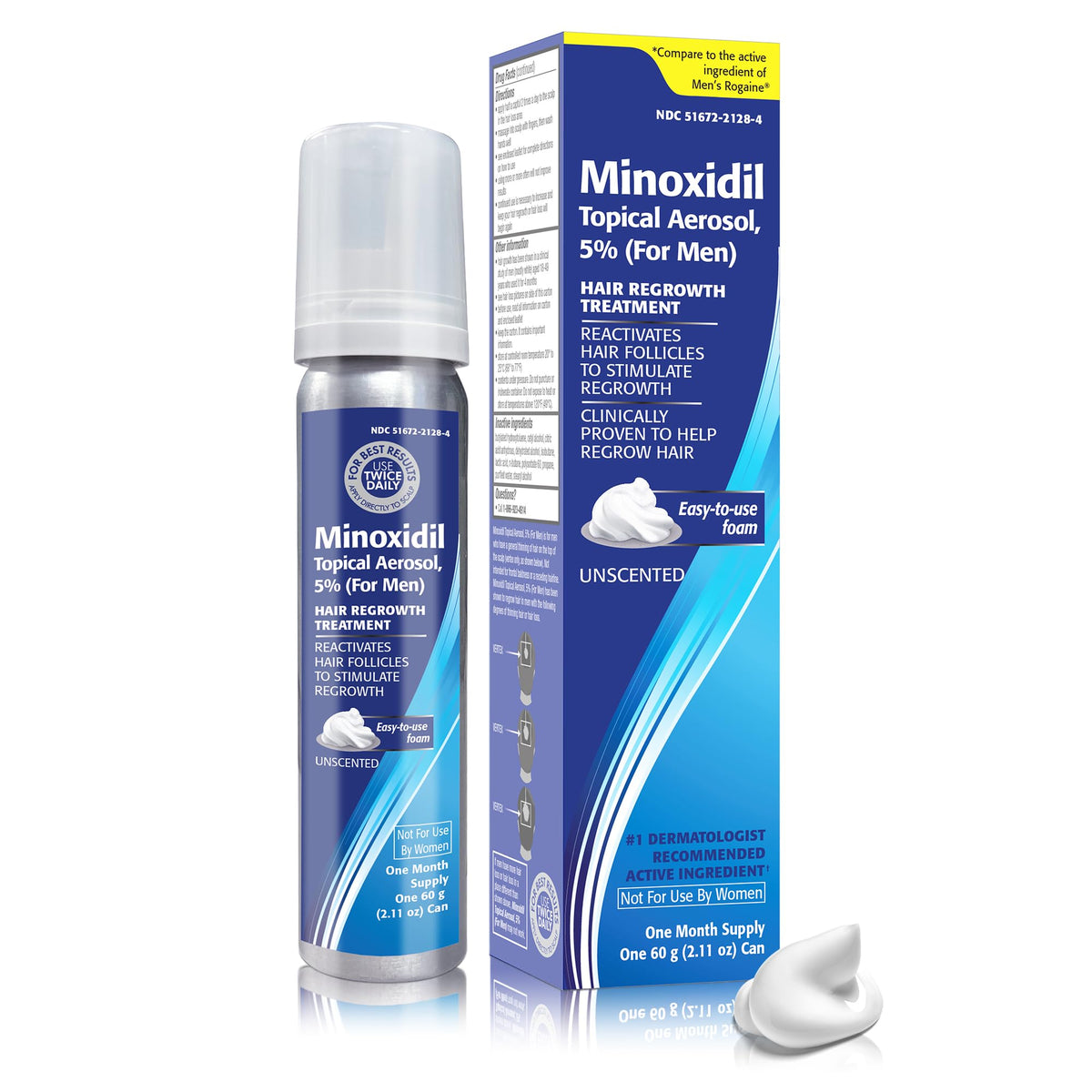 TARO Minoxidil 5% foam bottle applying on scalp for hair regrowth support