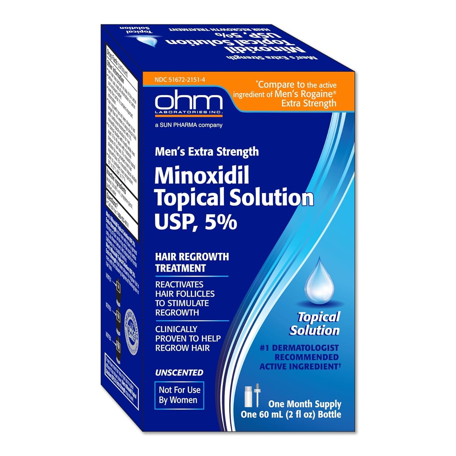TARO Minoxidil 5% usage guide image demonstrates targeted vertex treatment.