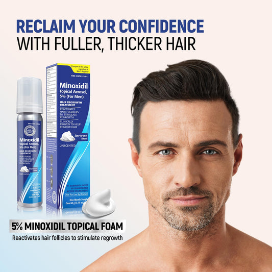 TARO Minoxidil foam two-pack back view on shelf