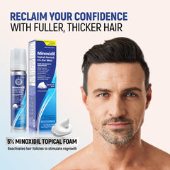 TARO Minoxidil foam two-pack back view on shelf