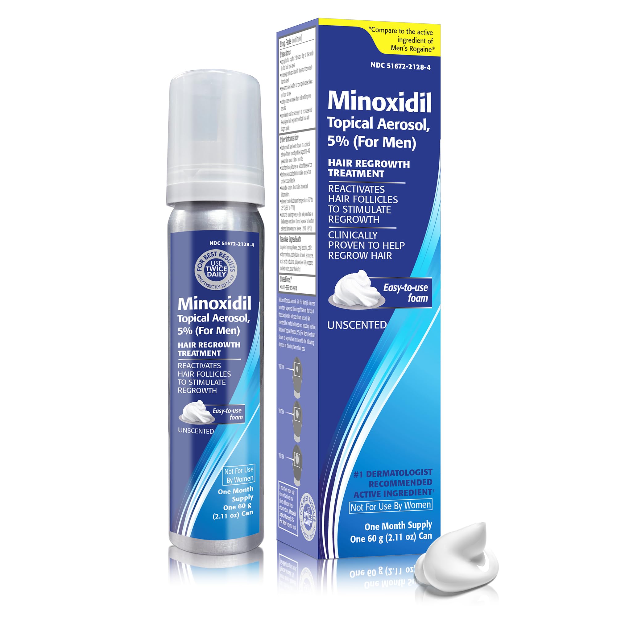 TARO Minoxidil 5% foam being applied to the scalp.