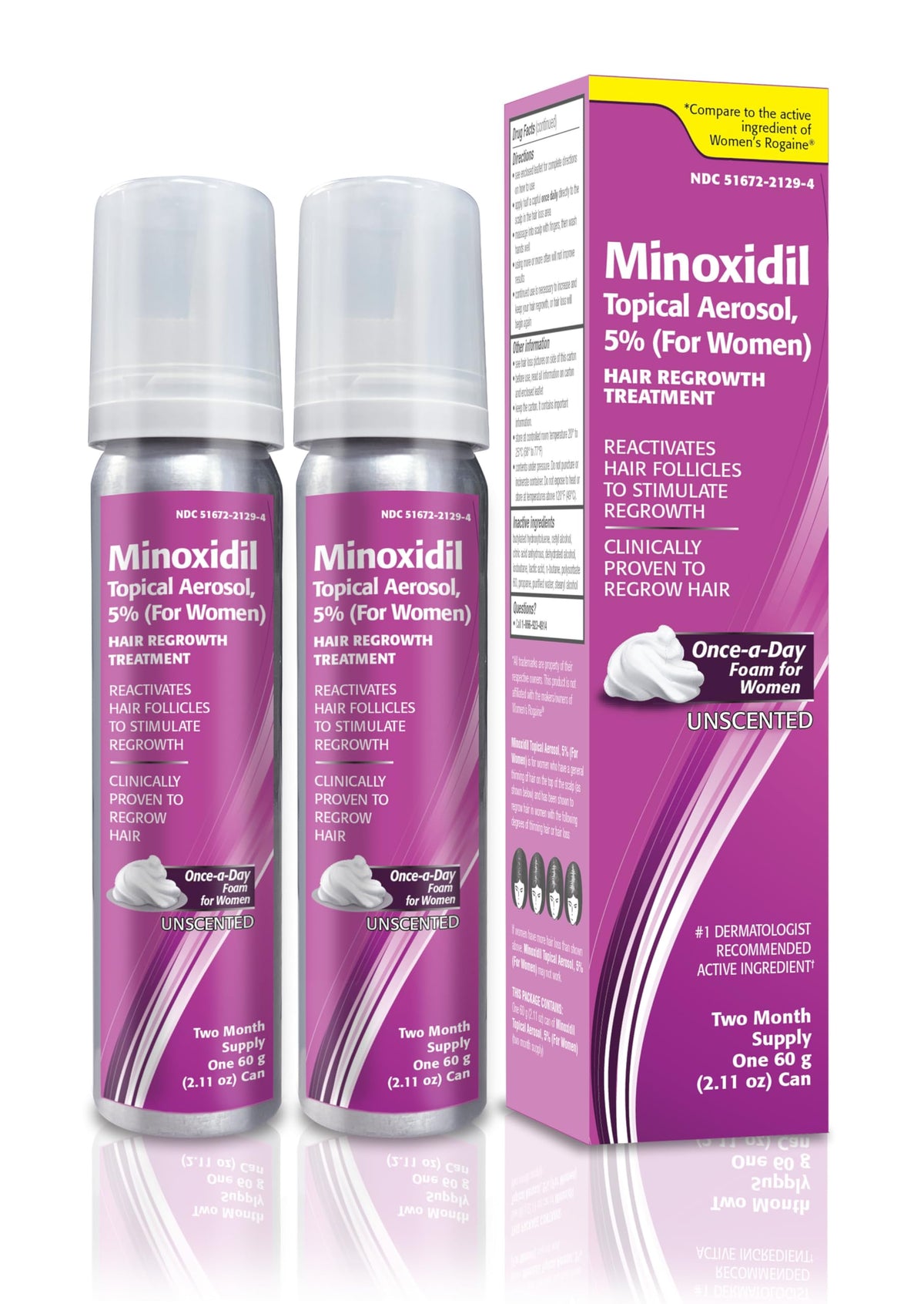 TARO Minoxidil foam bottle for daily scalp use