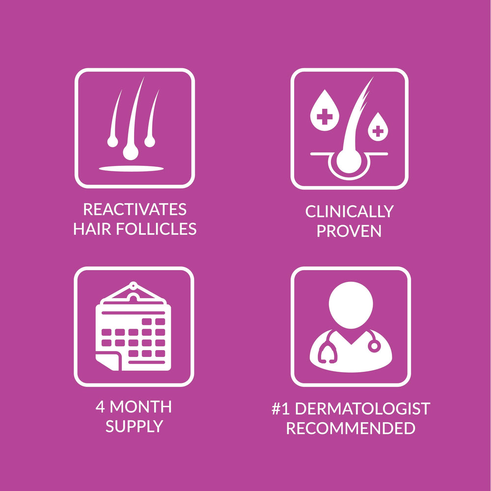 TARO Minoxidil foam applied near the hairline for women