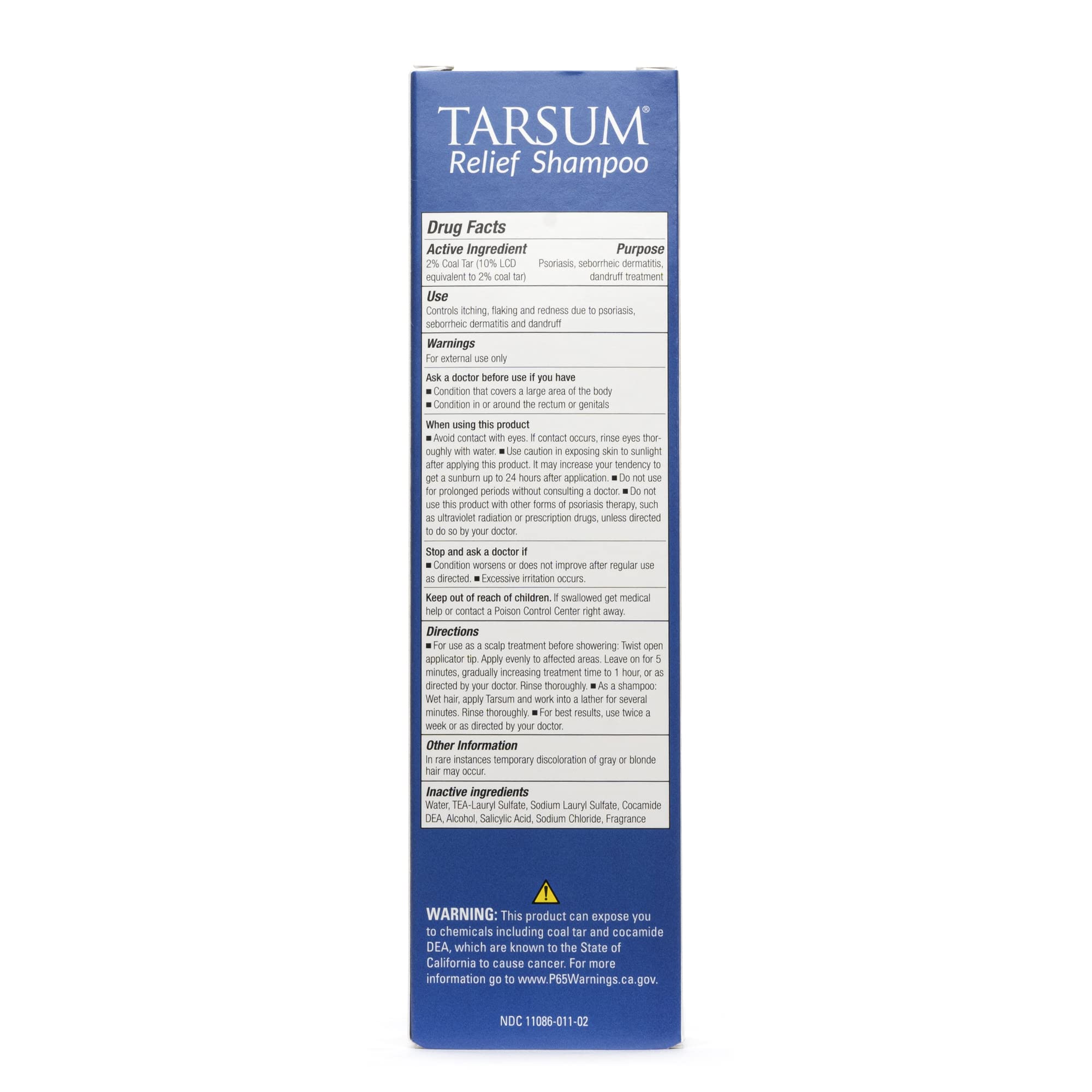 Tarsum coal tar shampoo bottle with brand logo visible