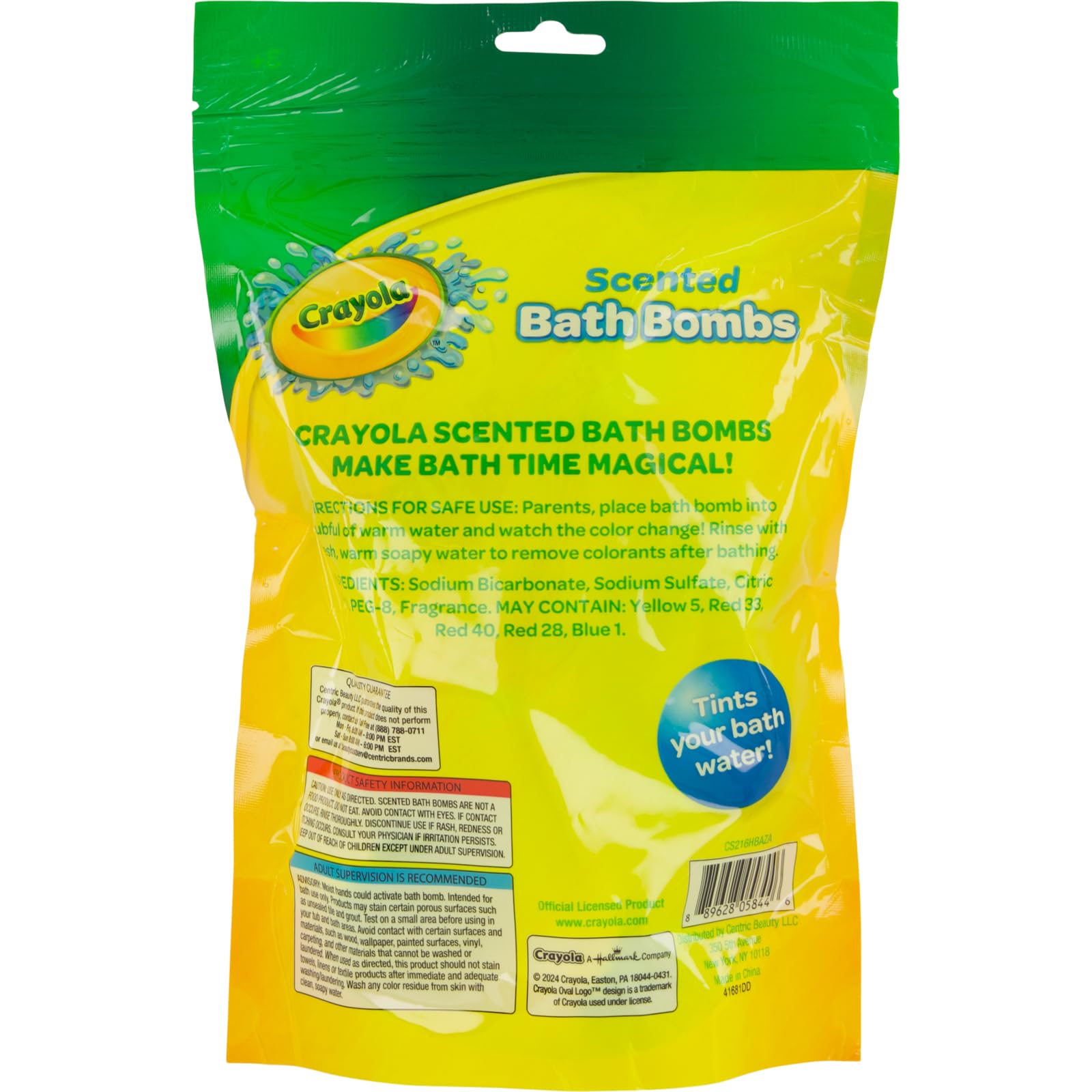 Taste Beauty Crayola bath bombs laser lemon scent adds zing to bath time.