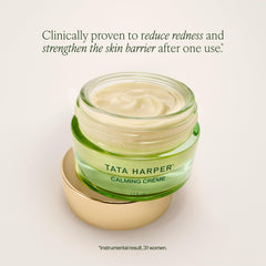 Day routine scene shows the product as the last step for calm, comfortable skin.