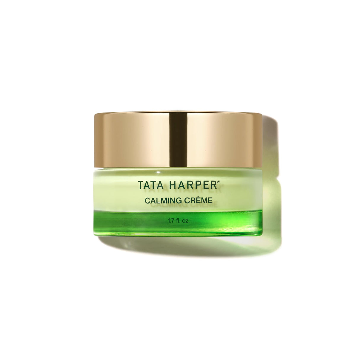 Tata Harper Calming Crème jar demonstrates a rich, soothing moisturizer for sensitive skin.