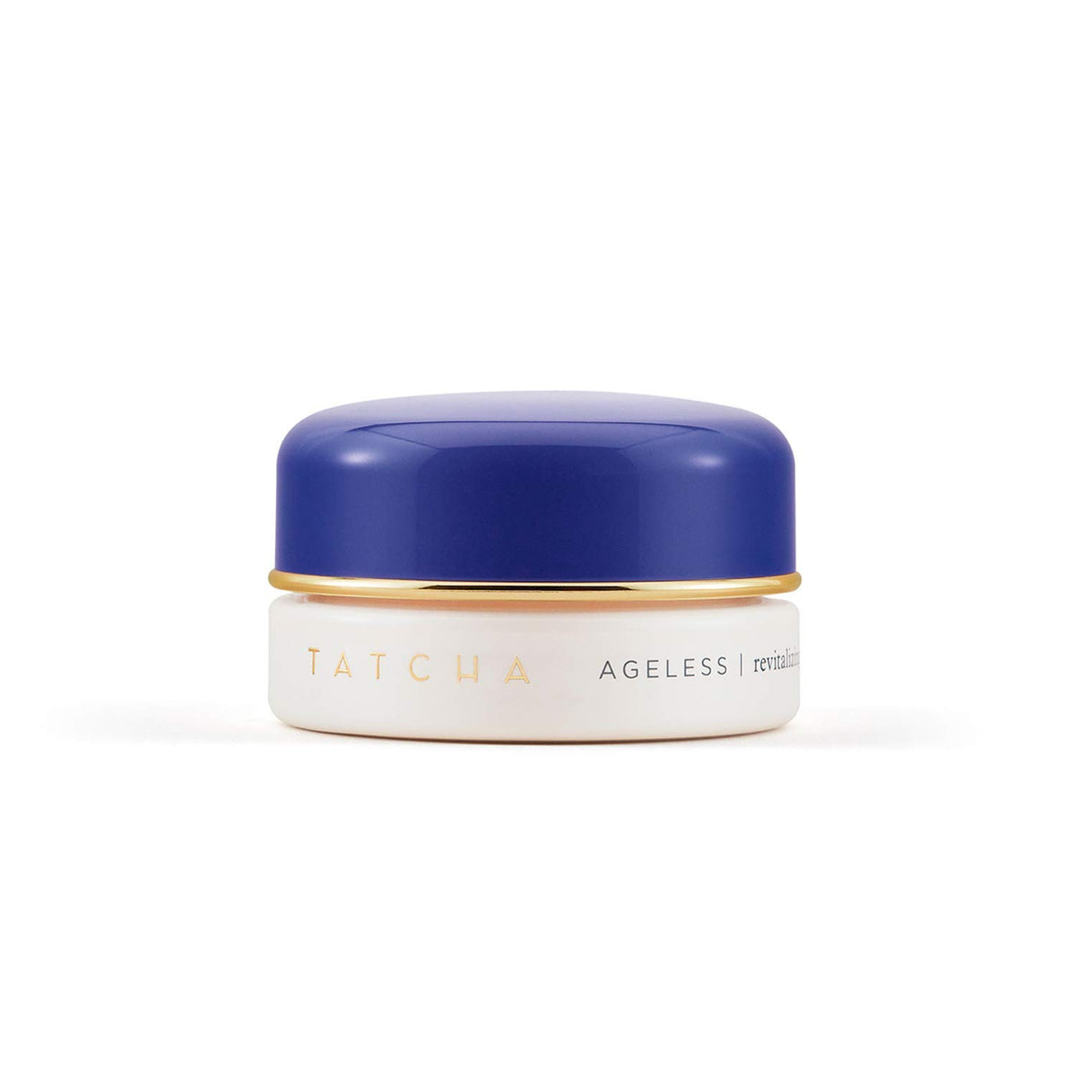TATCHA Ageless Eye Cream bottle close-up highlighting velvety texture for hydration.