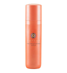 TATCHA Brightening Serum bottle close-up showing radiant skin potential.