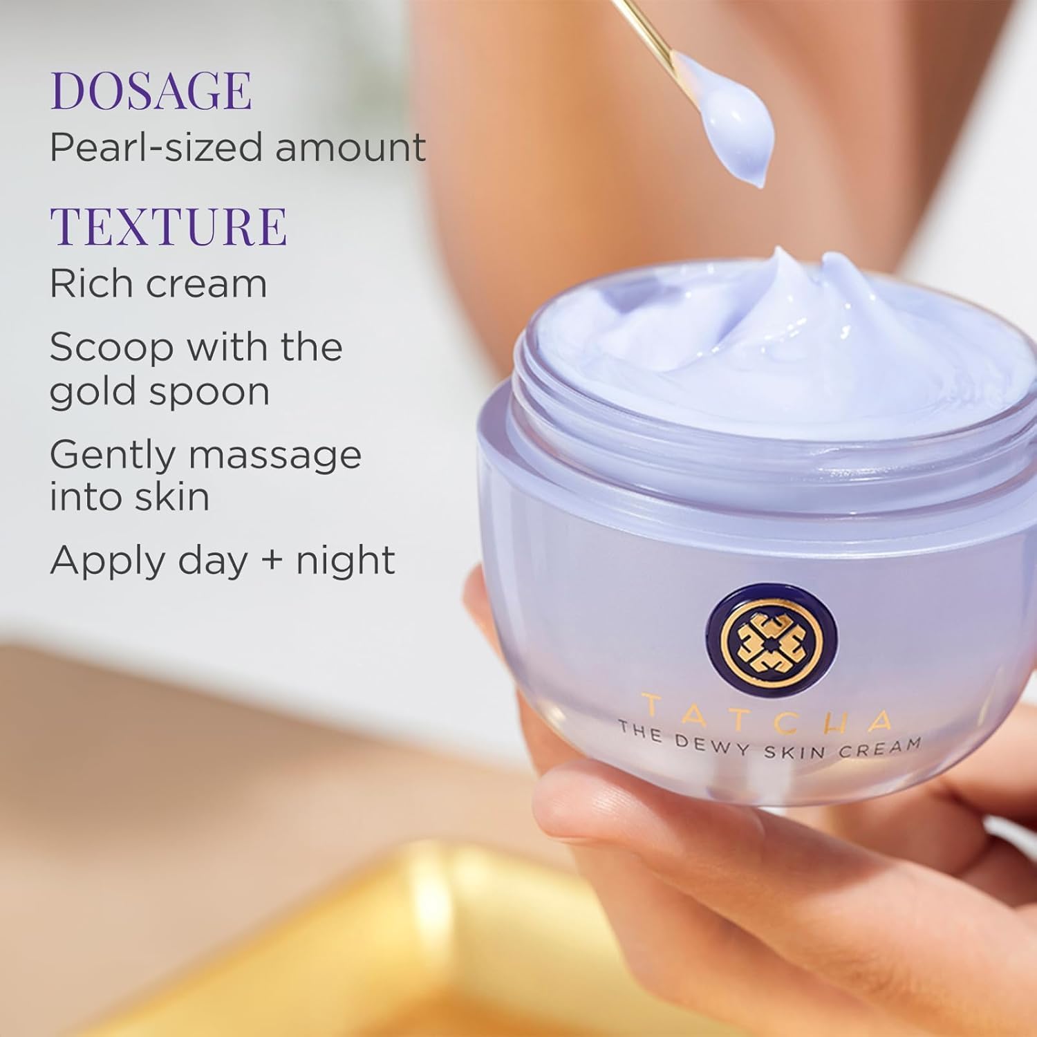 TATCHA The Dewy Skin Cream nightly routine shot suggests evening use