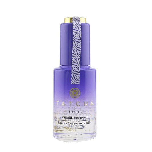 TATCHA Gold Camellia Oil bottle shows luxurious nourishment for radiant skin.