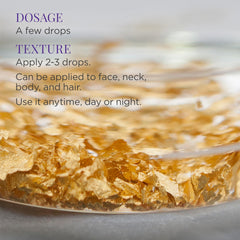TATCHA Gold Camellia Oil on hair adds shine and helps tame frizz.