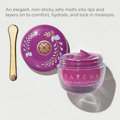 Tatcha Lip Mask being applied for smooth, glossy lips.
