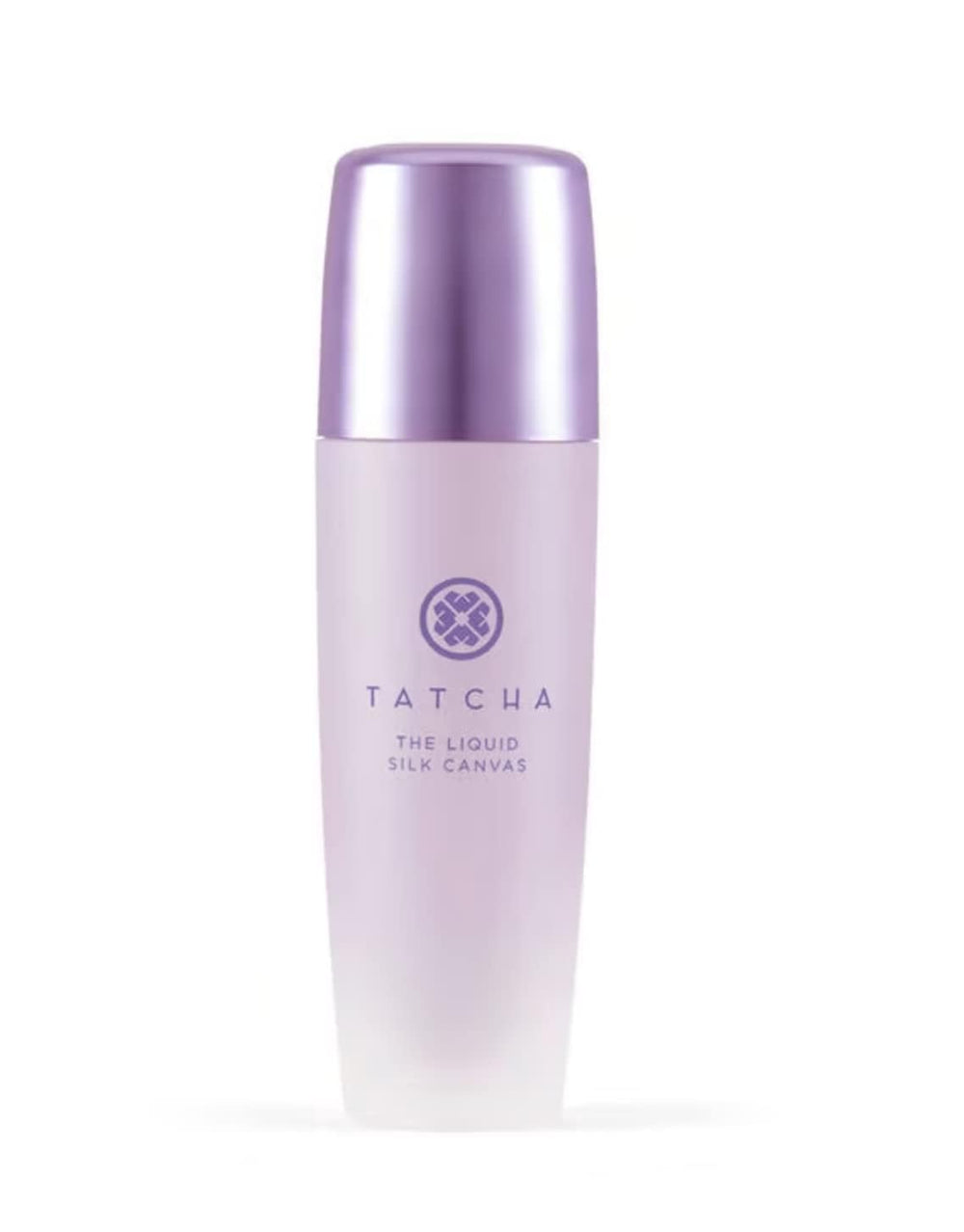 Tatcha Liquid Silk Canvas bottle closeup shows weightless primer texture for makeup prep