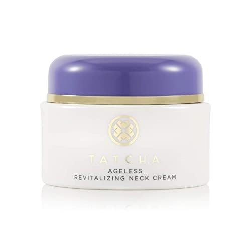 TATCHA Revitalizing Neck Cream bottle for daily neck skin hydration.