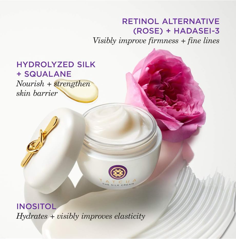 TATCHA Silk Cream mini packaging showcases travel-friendly skincare on the go.