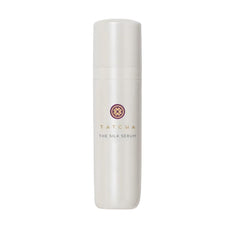 Tatcha Silk Serum bottle close-up showing silky texture and wrinkle-smoothing potential.