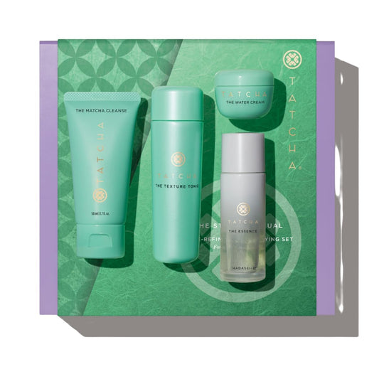 Tatcha Starter Ritual Matcha Cleanse bottle for gentle cleansing and pore prep