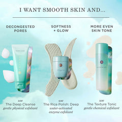TATCHA Texture Tonic bottle on vanity suggesting a refreshing morning routine.