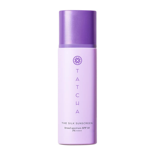TATCHA The Silk Sunscreen bottle shows weightless mineral protection for daily use