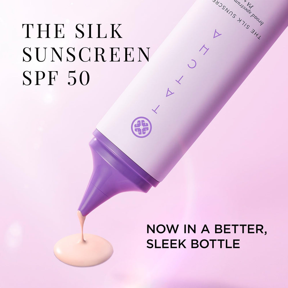 TATCHA The Silk Sunscreen SPF 50 label signals broad-spectrum protection