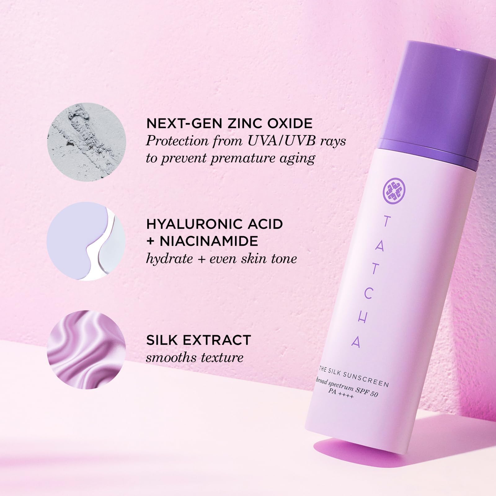 TATCHA Trio arranged on vanity, promising balanced skin and protected glow.