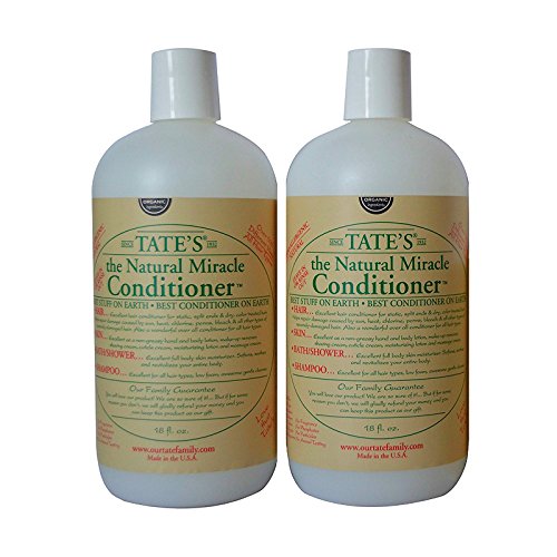 Tate's Natural Miracle Conditioner pump bottle 18oz; versatile hair and body care solution.