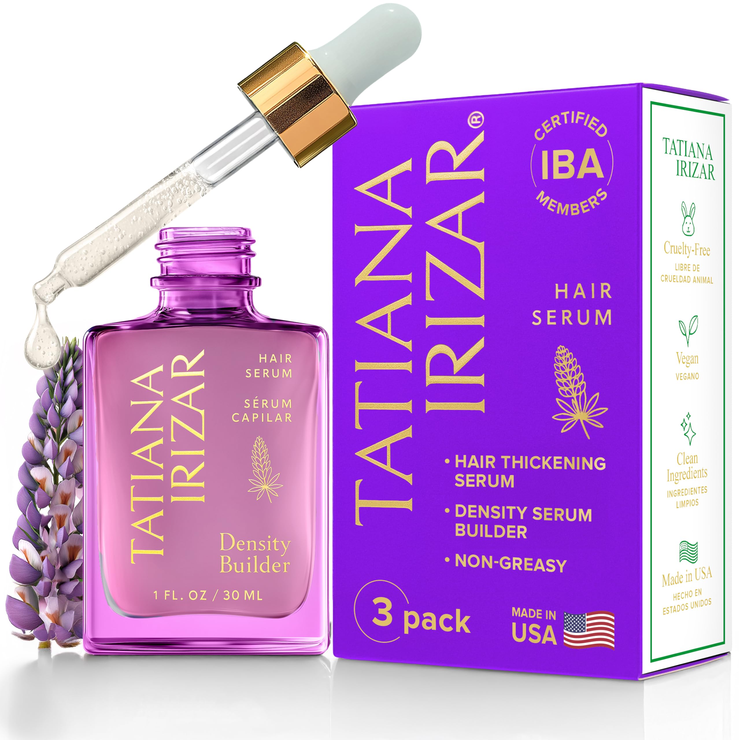 Tatiana Irizar Density Builder bottle pour for easy daily application.