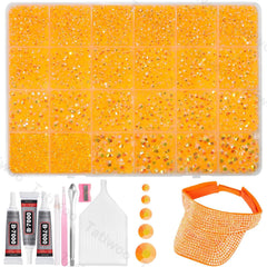 Tatiwoo 20000p light orange rhinestones in mixed sizes for versatile bedazzling on fabrics
