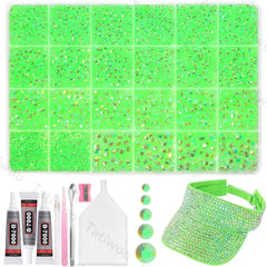 Tatiwoo 20000Pcs light green flatback rhinestones for fabric embellishment