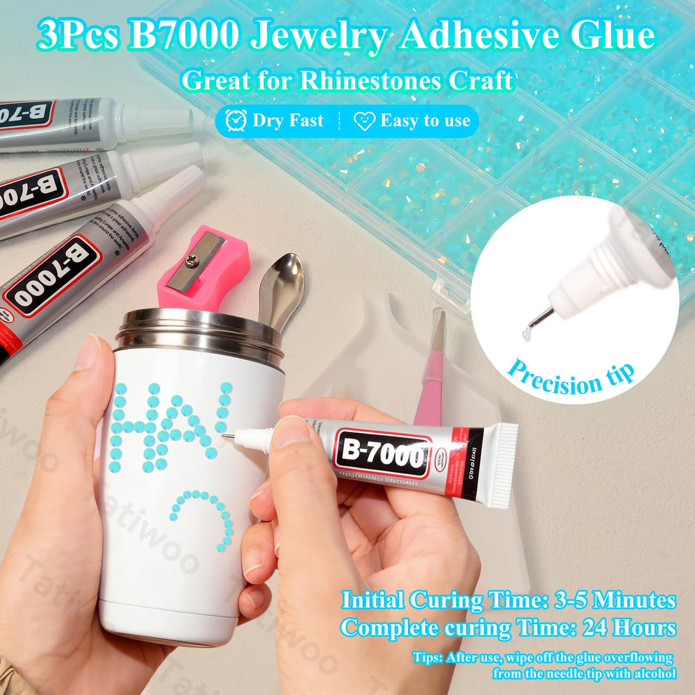 Tatiwoo strong B-7000 adhesive for secure rhinestone bonding on many surfaces