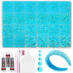 Tatiwoo blue AB flatback rhinestones shimmering collection for crafts