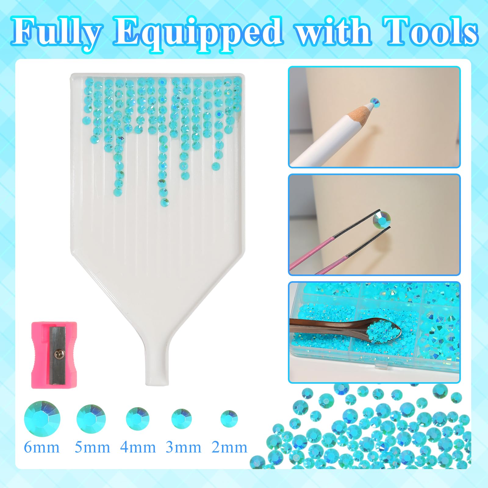 Tatiwoo complete bedazzling tool set enables precise placement and secure adhesion
