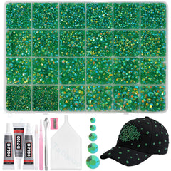 Tatiwoo dark green flatback rhinestones 20k pack for versatile DIY embellishments