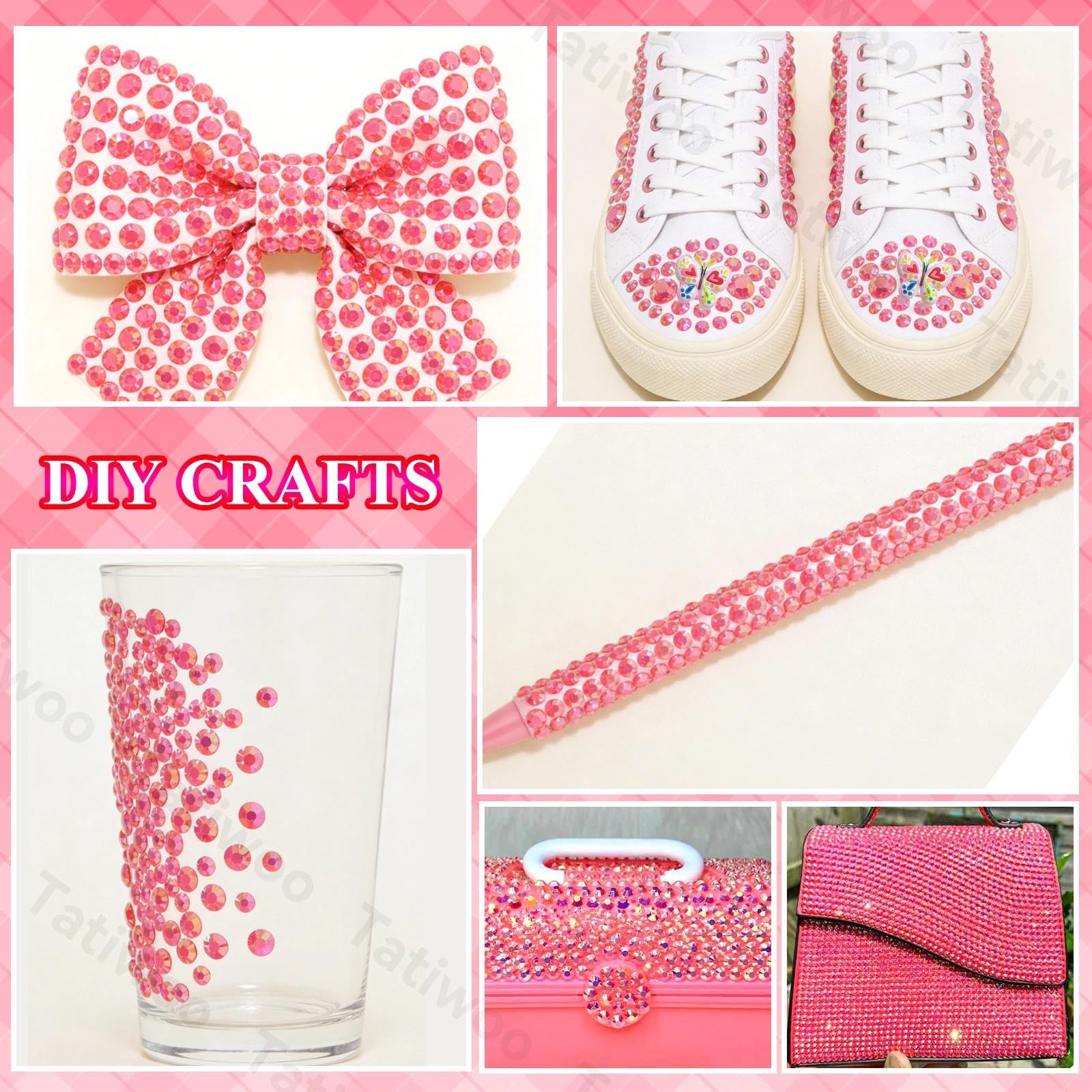 Tatiwoo durable glue keeps rhinestones secure on multiple surfaces.